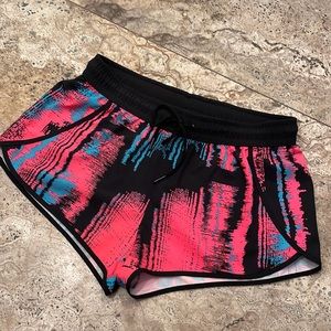 EUC Fabletics Pink/Black Athletic Shorts - Size S